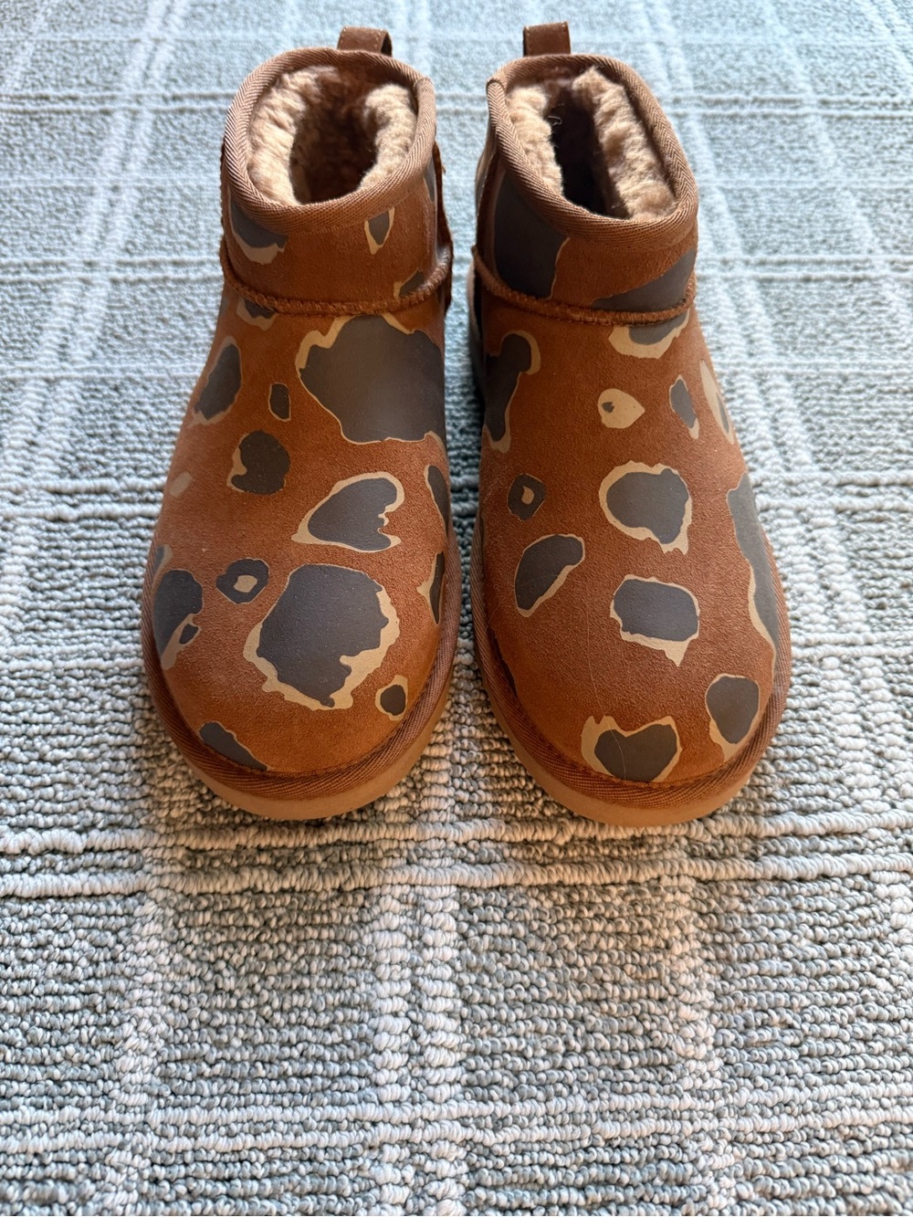 UGG Chestnut Brown & Dark Brown Leopard Print Ankle Booties - never worn!!